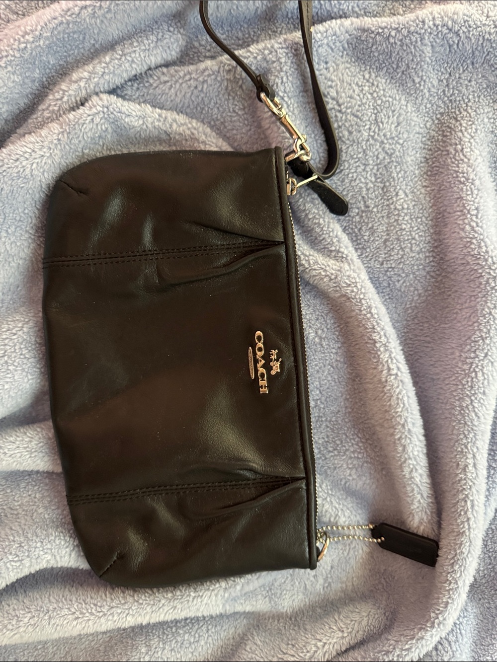 COACH Black Leather Wristlet
